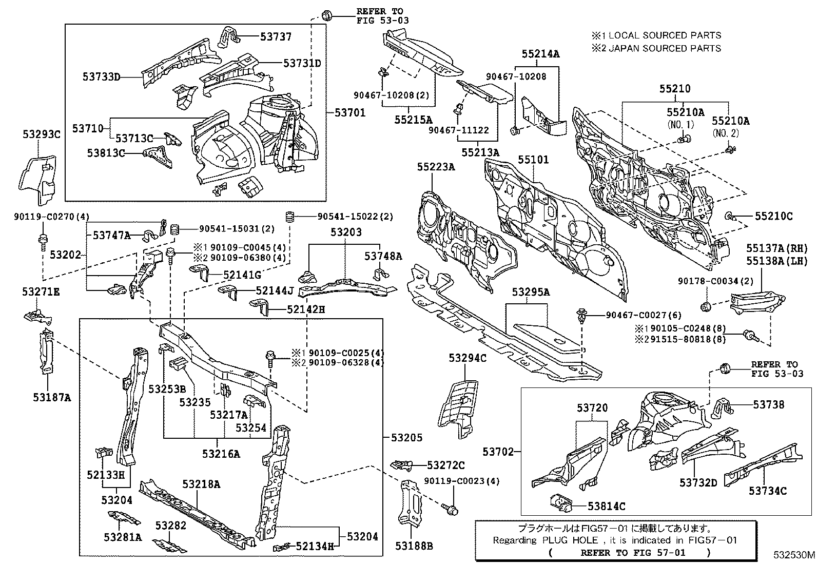 53702-02110 APRON SUB-ASSY, FRONT FENDER, LH product image