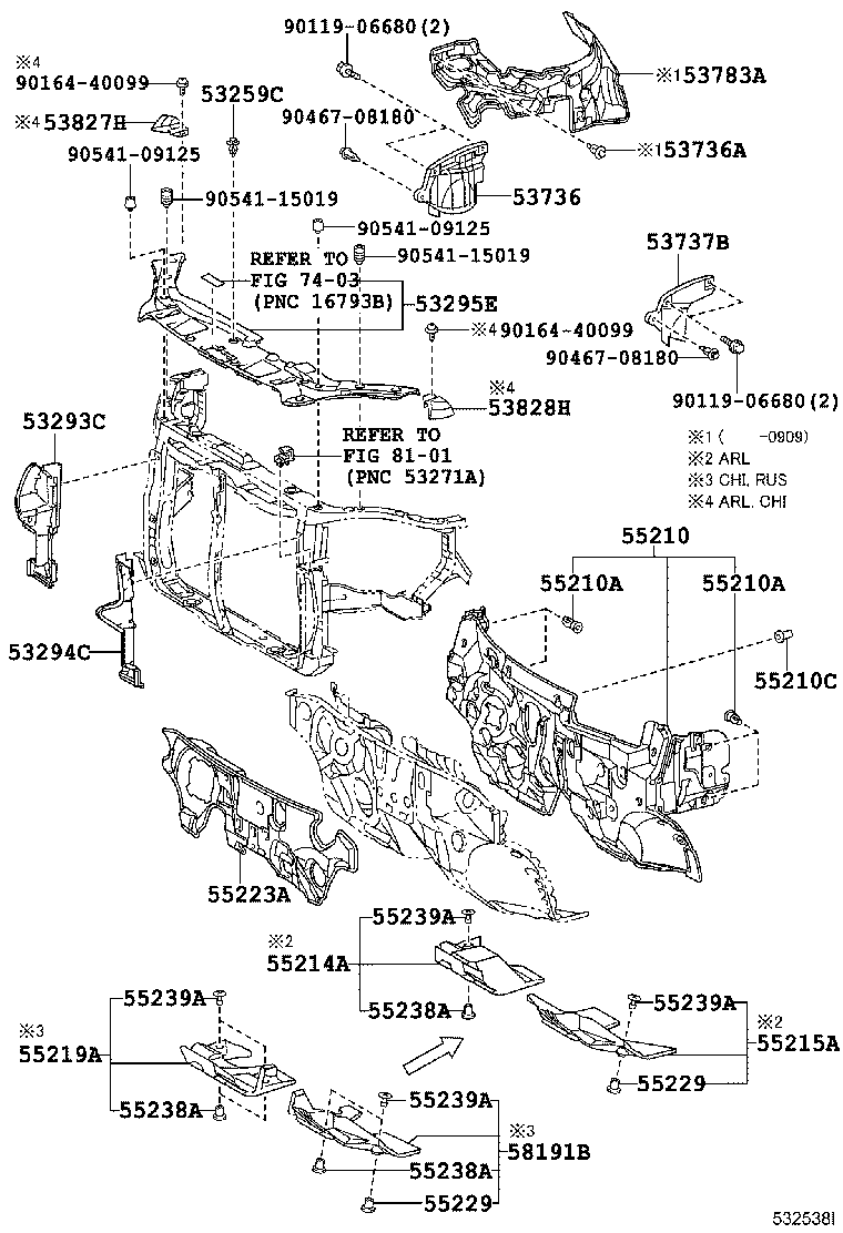 53702-48051 APRON SUB-ASSY, FRONT FENDER, LH product image
