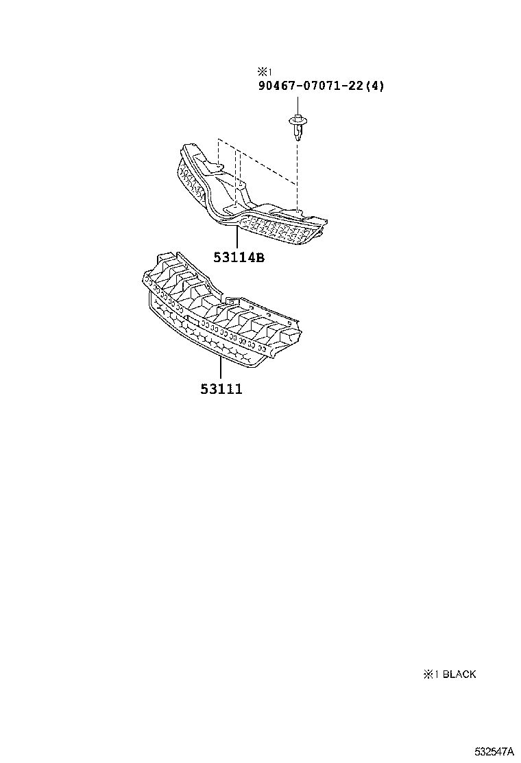 53114-52040 GRILLE, RADIATOR, UPPER product image