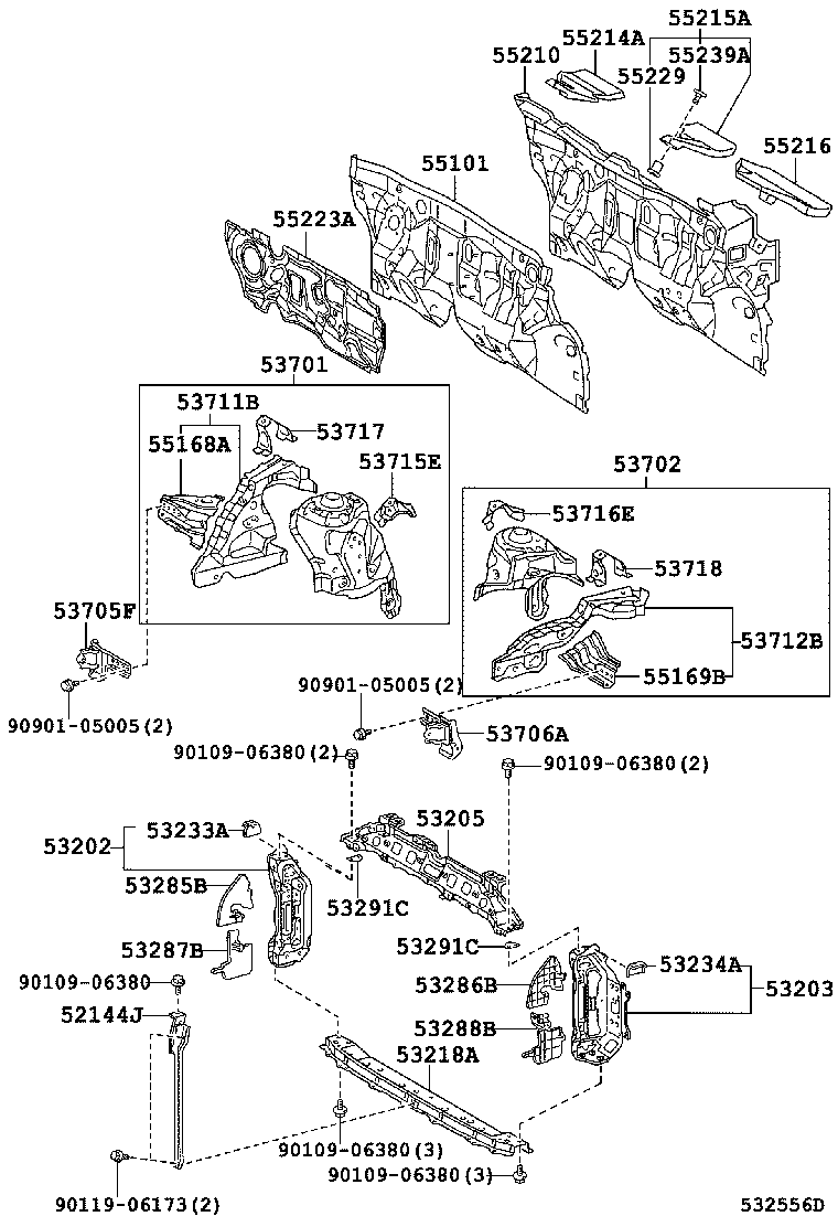 52085-52020 STAY, FRONT BUMPER, CENTER product image