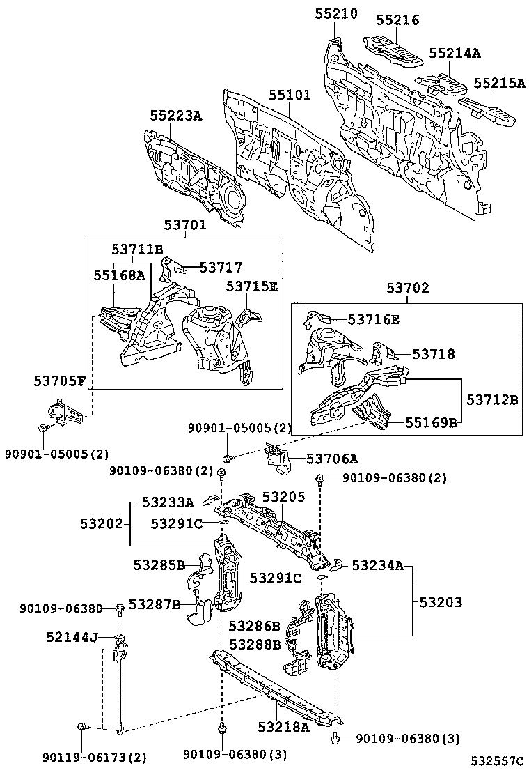 Toyota 53285-52270 SEAL, RADIATOR SIDE AIR, NO.1