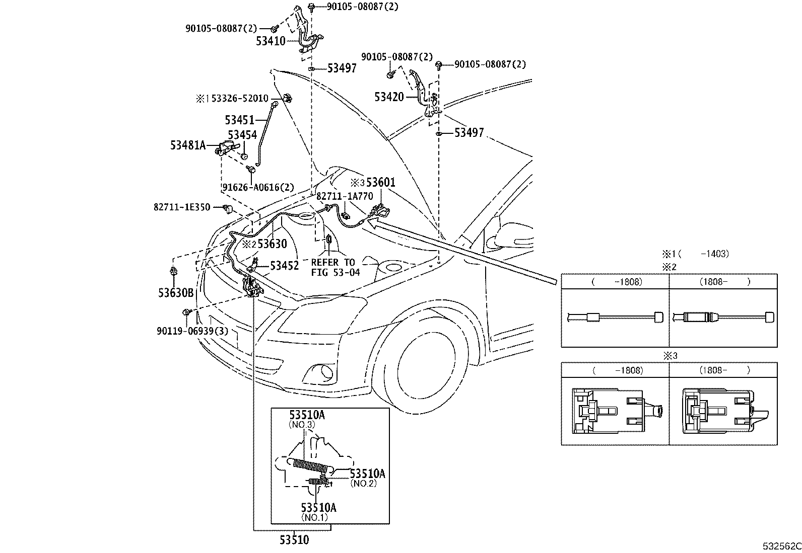 53630-20630 CABLE ASSY, HOOD LOCK CONTROL product image