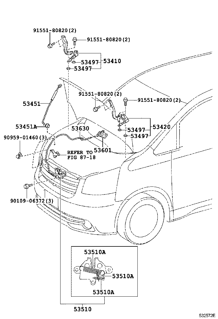 53630-28130 CABLE ASSY, HOOD LOCK CONTROL product image