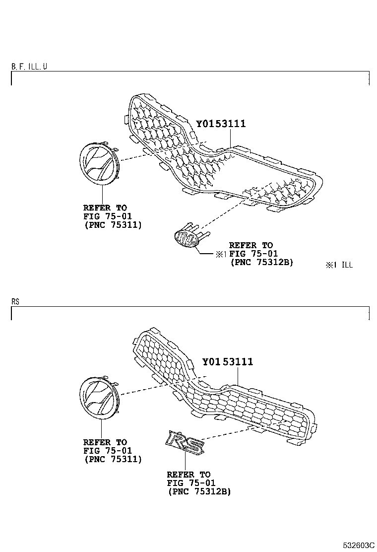 53111-52480-B0 GRILLE, RADIATOR product image