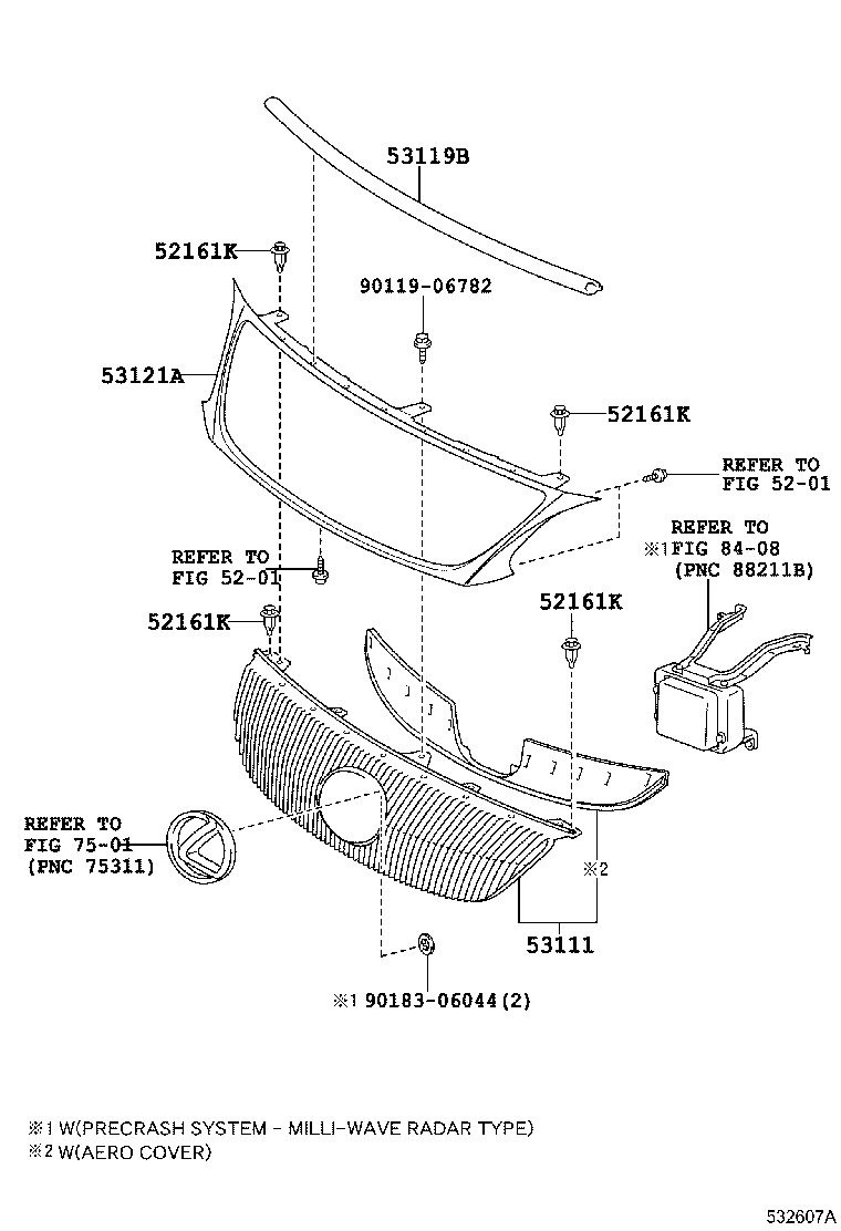 53111-30B20 GRILLE, RADIATOR product image