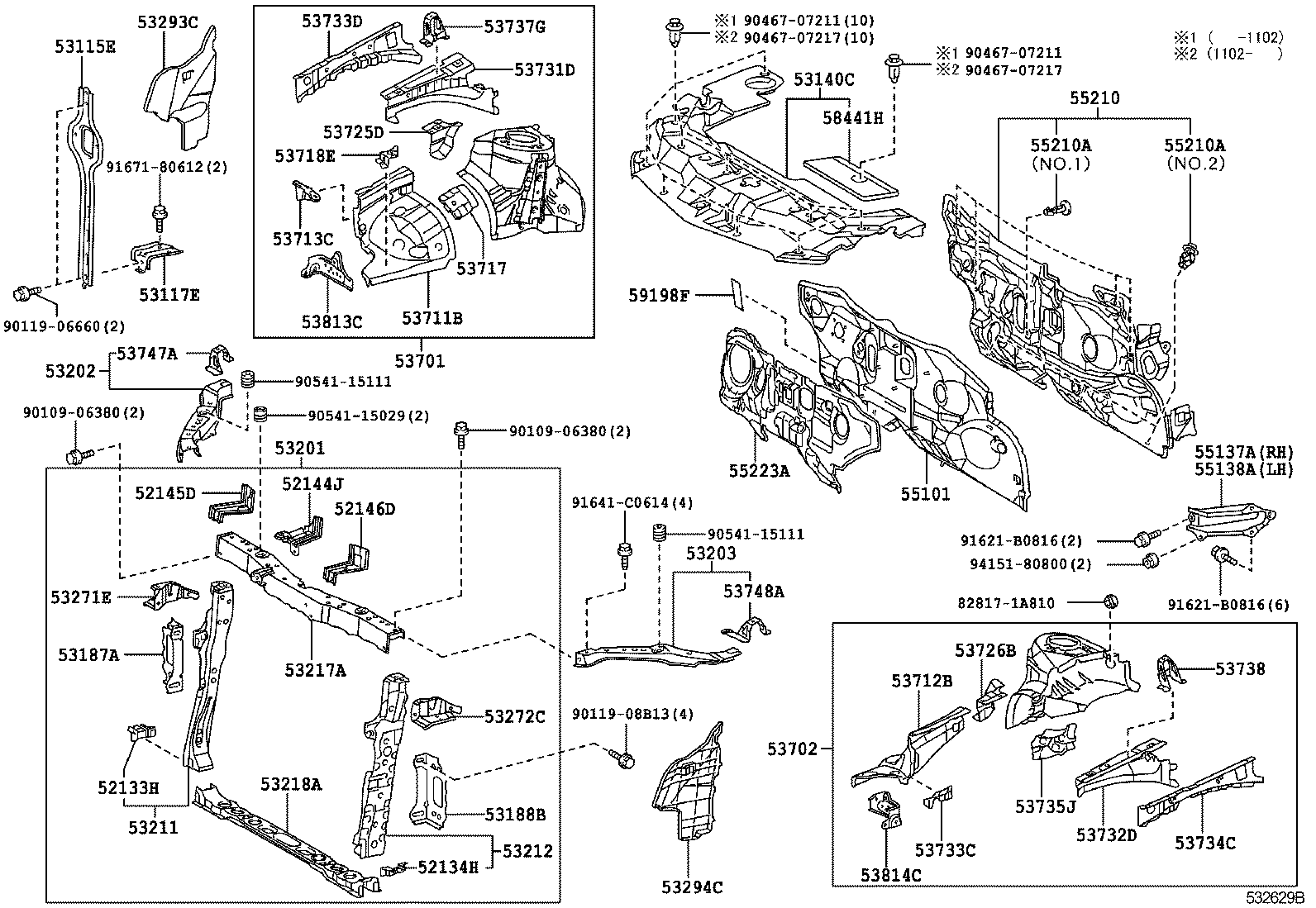 53702-72010 APRON SUB-ASSY, FRONT FENDER, LH product image