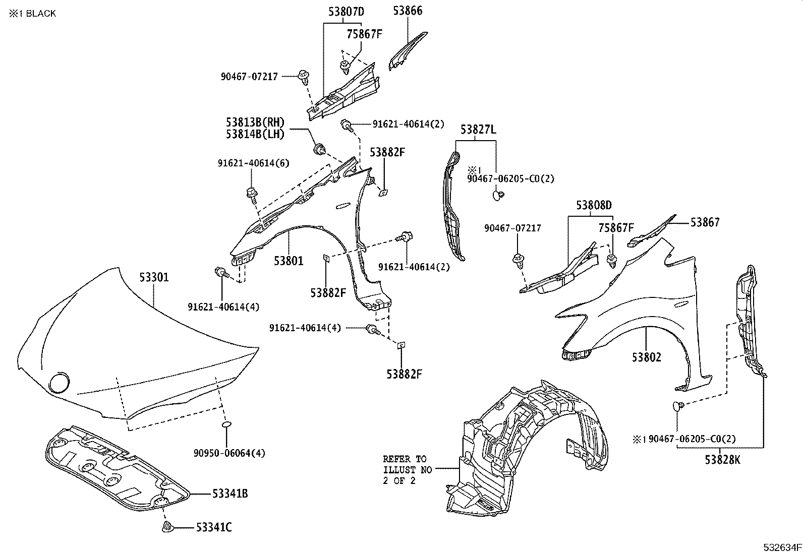 53811-72020 FENDER SUB-ASSY, FRONT RH product image