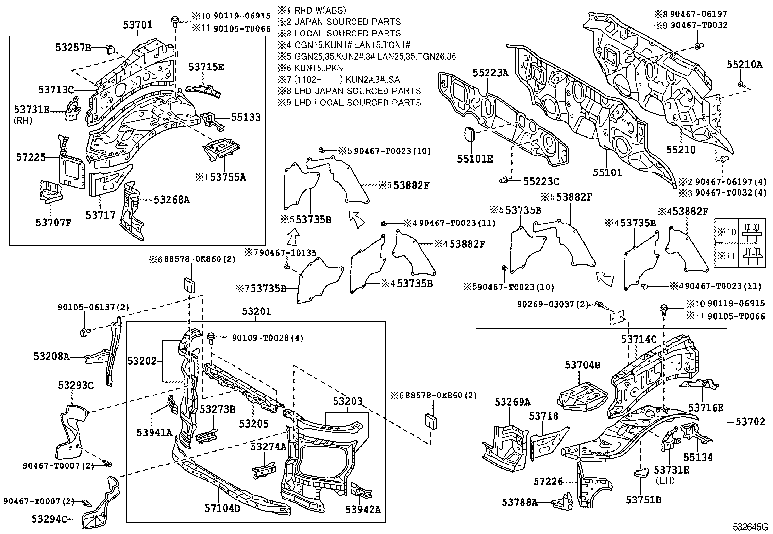 Toyota 53294-0K010 DEFLECTOR, RADIATOR SIDE, LH
