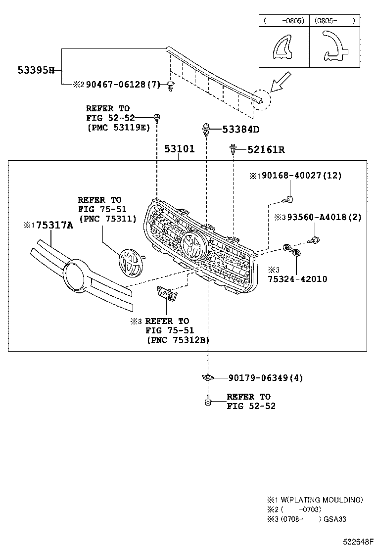 53101-42371 GRILLE SUB-ASSY, RADIATOR product image