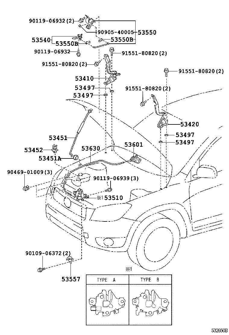 53454-42010 GROMMET(FOR HOOD SUPPORT ROD) product image