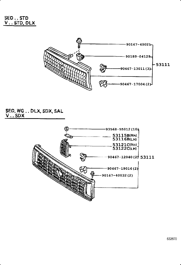 53132-30230 DOOR, HEADLAMP, UPPER LH product image