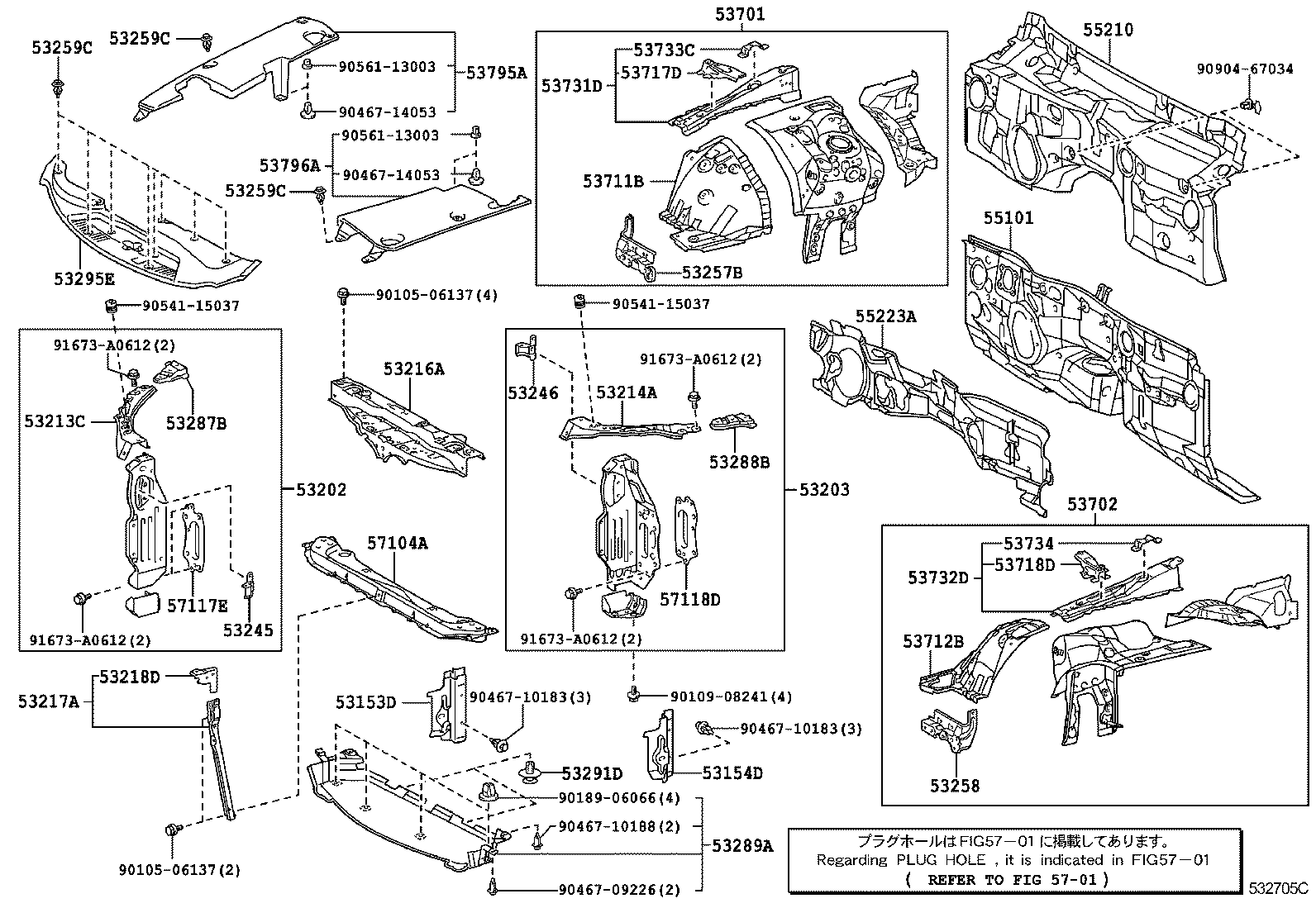 53701-53071 APRON SUB-ASSY, FRONT FENDER, RH product image