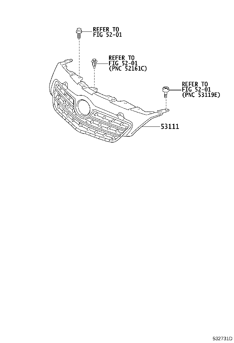 53100-02290 GRILLE, RADIATOR product image