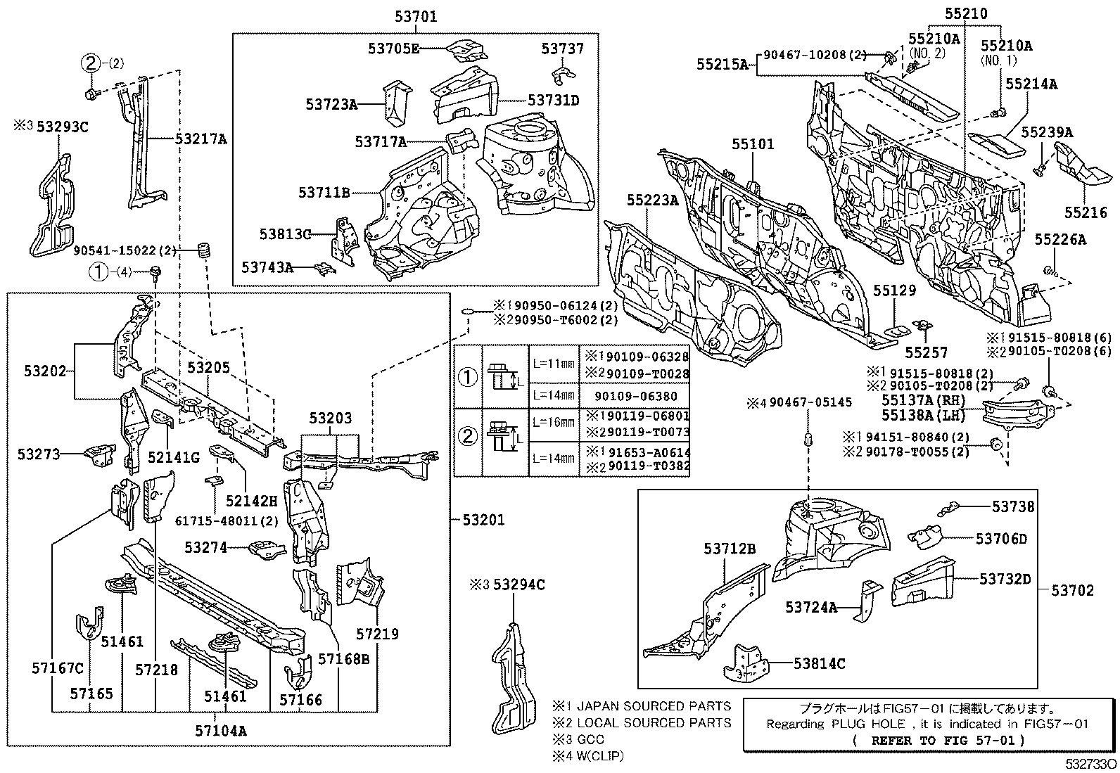 53701-02260 APRON SUB-ASSY, FRONT FENDER, RH product image