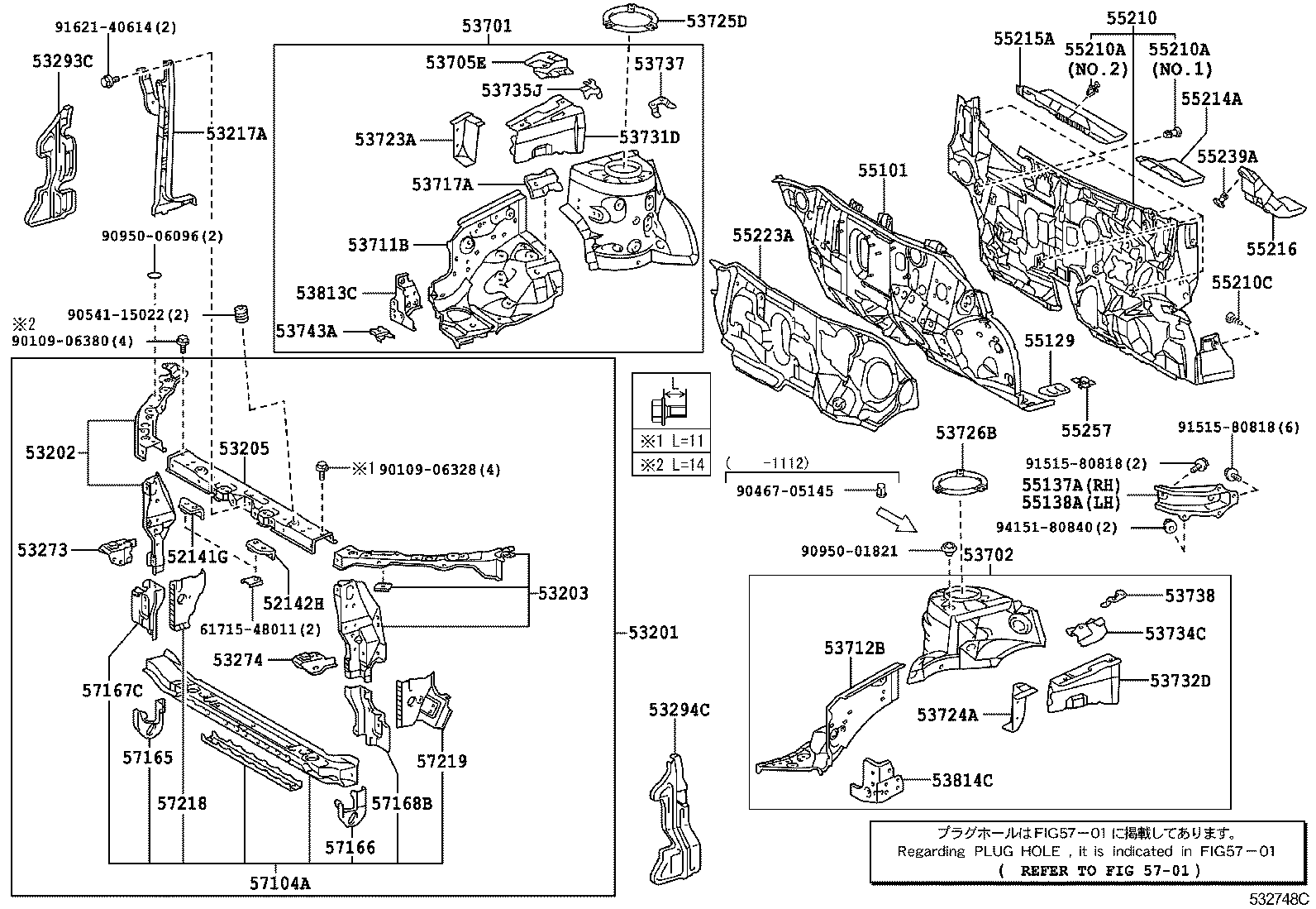 Toyota 53705-12020 MEMBER SUB-ASSY, FRONT APRON TO COWL SIDE, RH