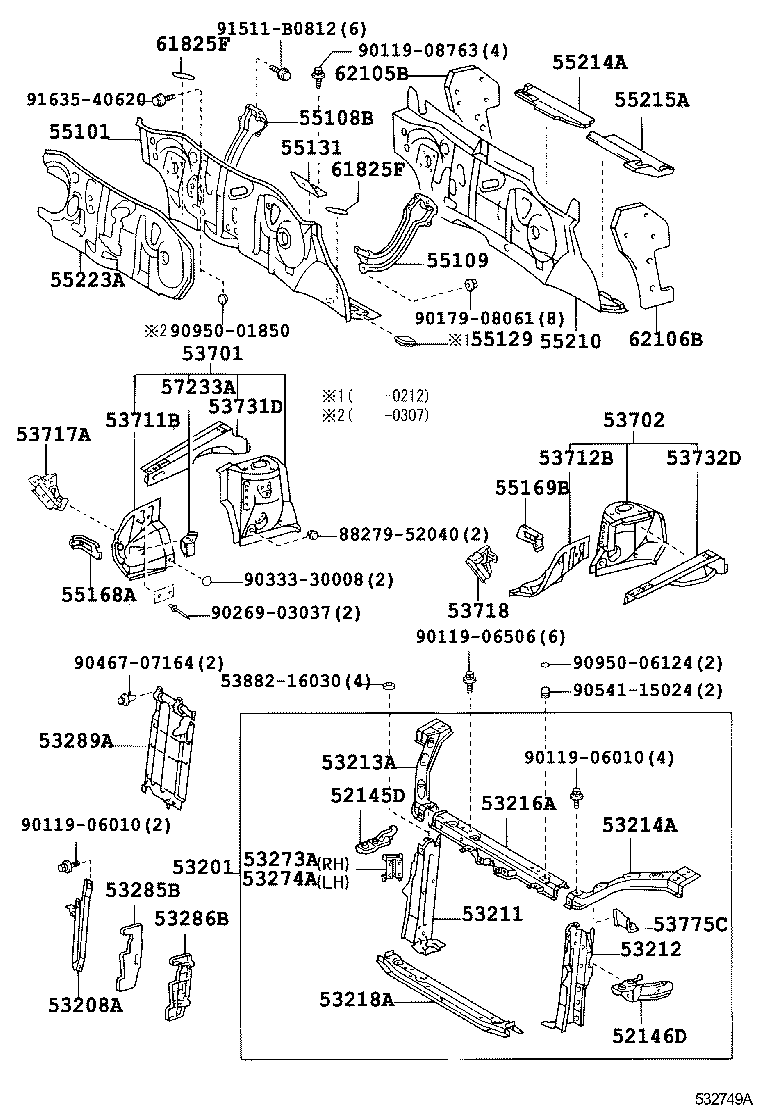 55101-52261 PANEL SUB-ASSY, DASH product image