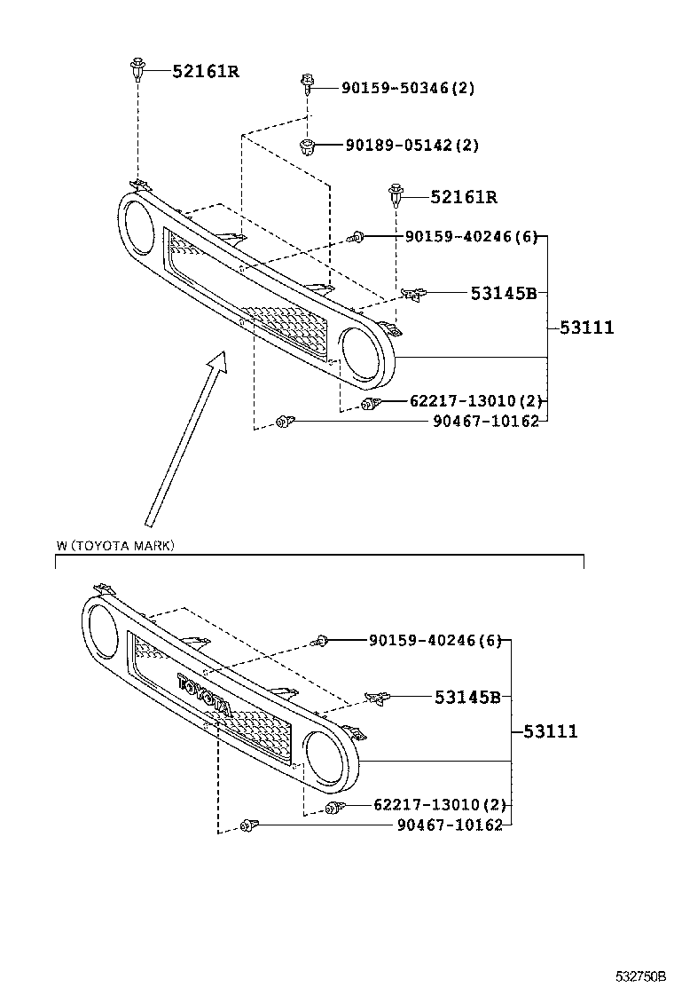 53100-35A60 GRILLE, RADIATOR product image