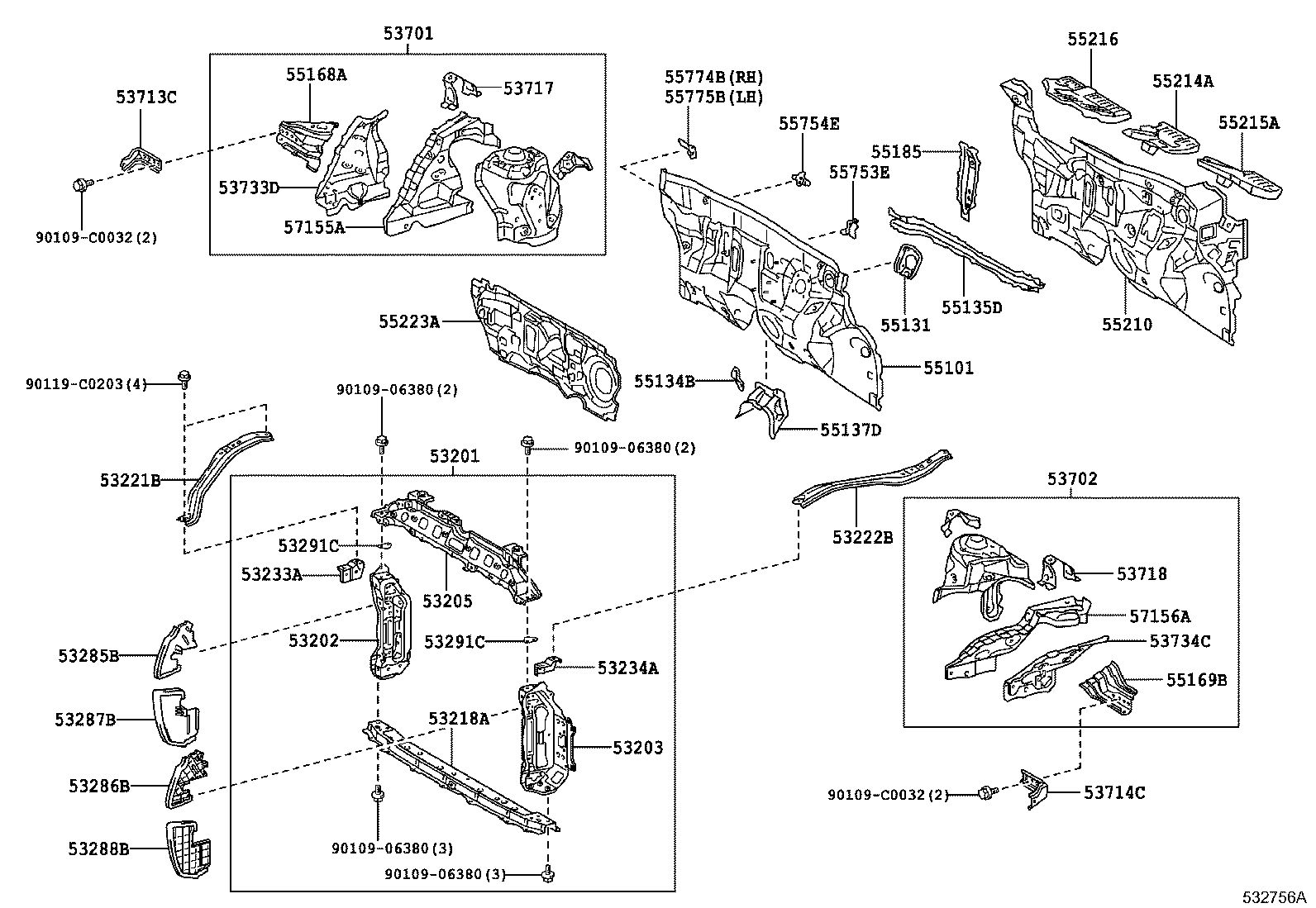 53287-0D050 EXTENSION, RADIATOR SUPPORT, RH product image