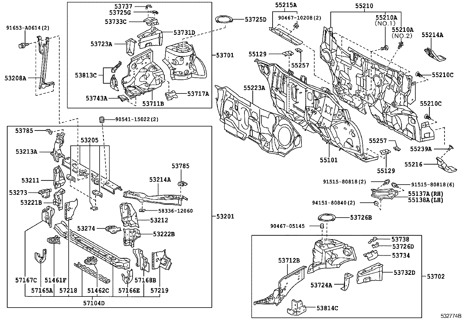 Toyota 53201-02290 SUPPORT SUB-ASSY, RADIATOR