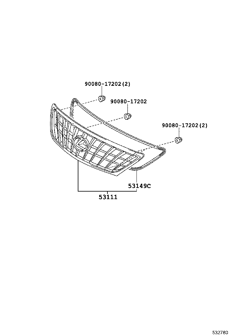 53149-WY010 PROTECTOR, RADIATOR GRILLE, NO.2 product image
