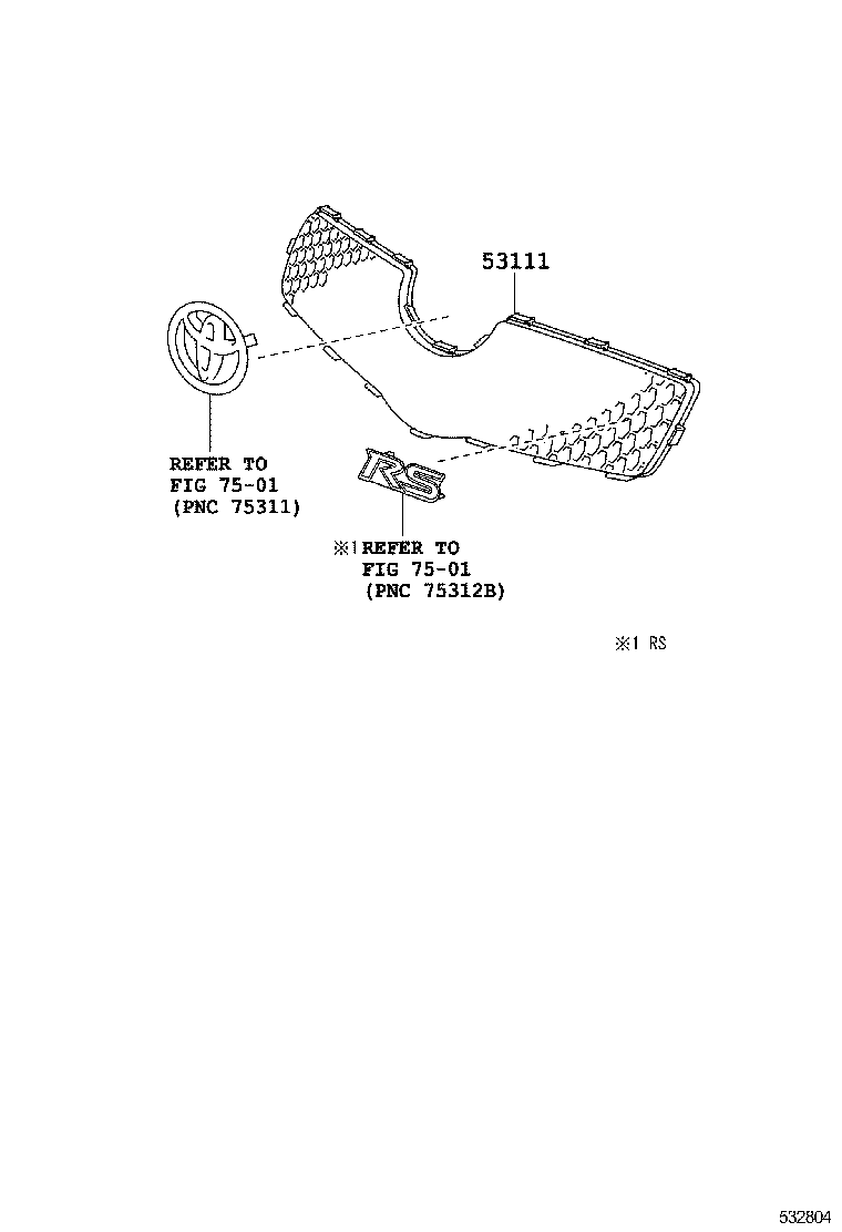 53111-0D170 GRILLE, RADIATOR product image