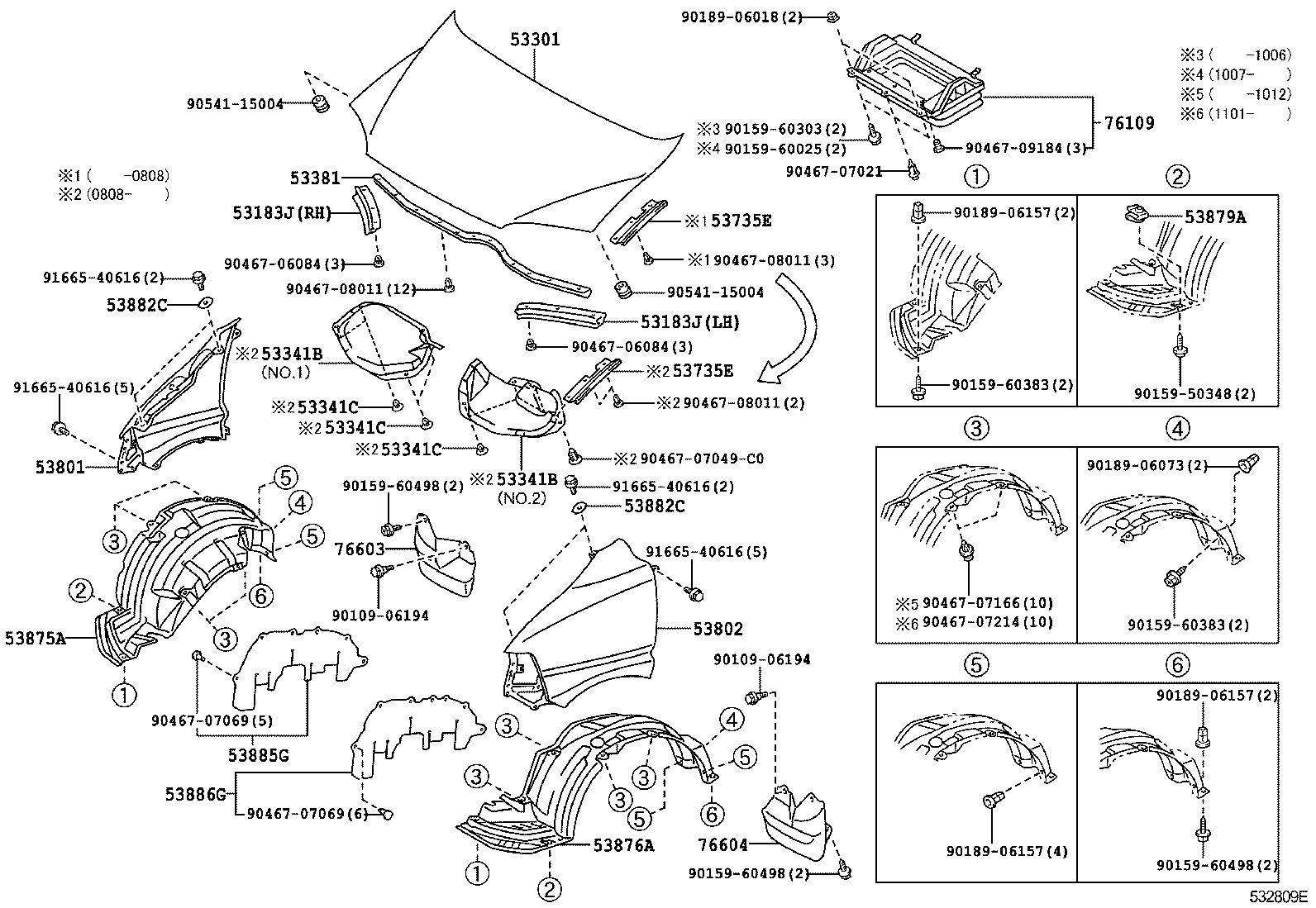 53876-26050 LINER, FRONT FENDER, LH product image