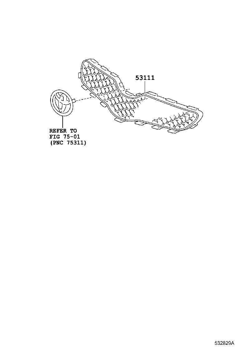 53111-52540 GRILLE, RADIATOR product image