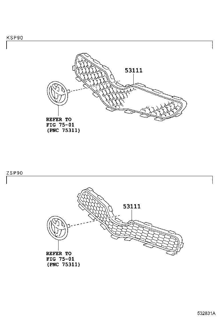 53111-52610 GRILLE, RADIATOR product image
