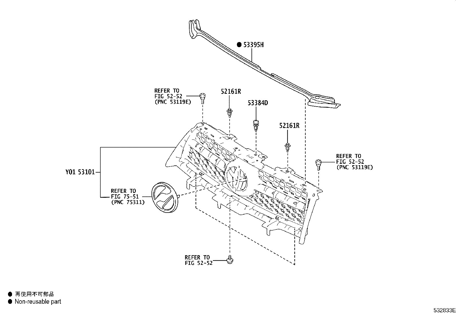53101-42200 GRILLE SUB-ASSY, RADIATOR product image