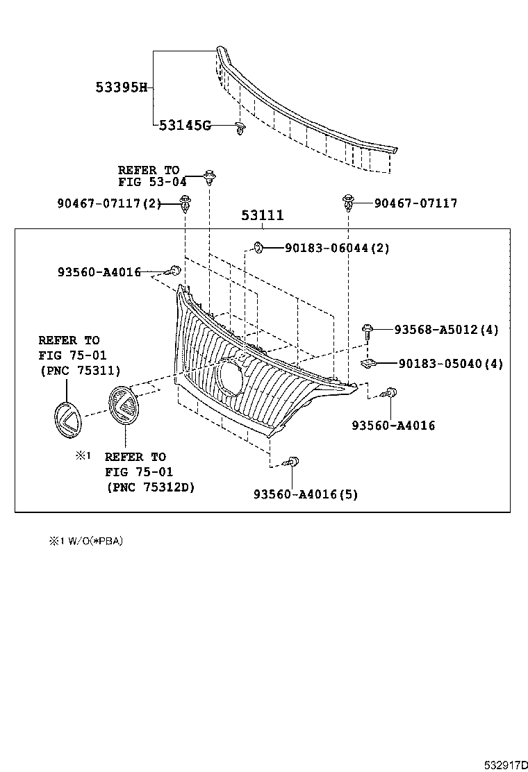 Toyota 53154-48010 GUIDE, RADIATOR GRILLE SIDE AIR, LH