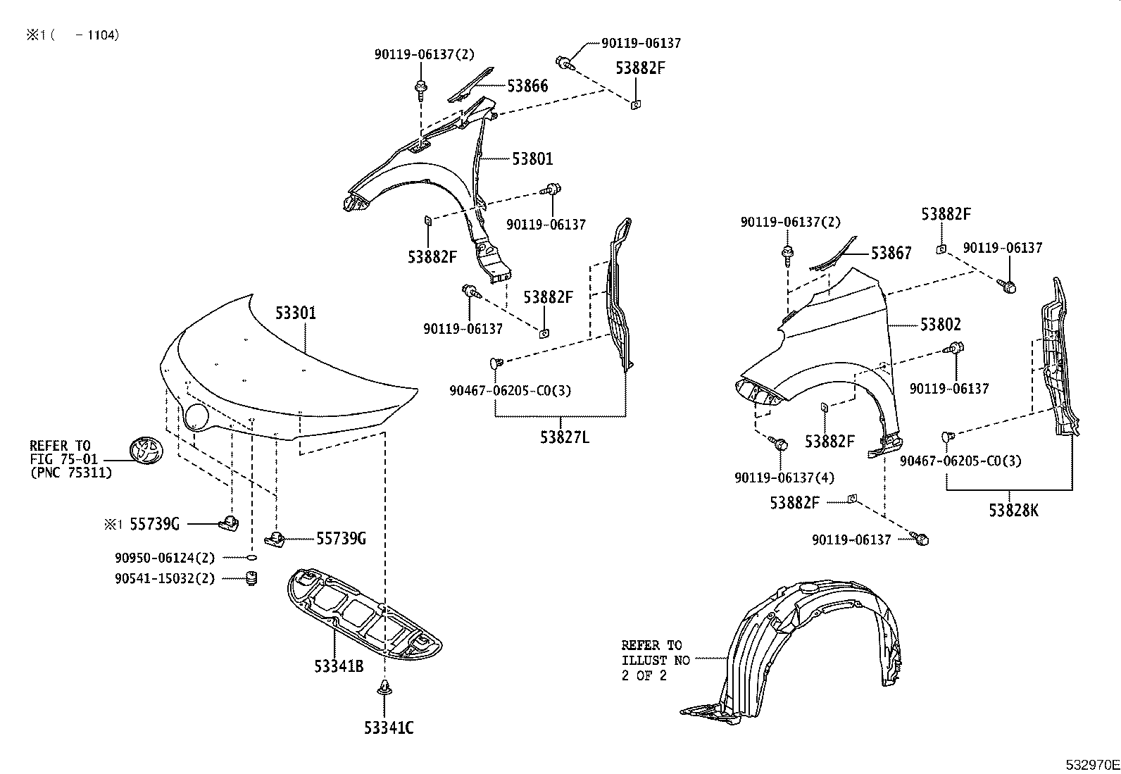 53811-52270 FENDER SUB-ASSY, FRONT RH product image