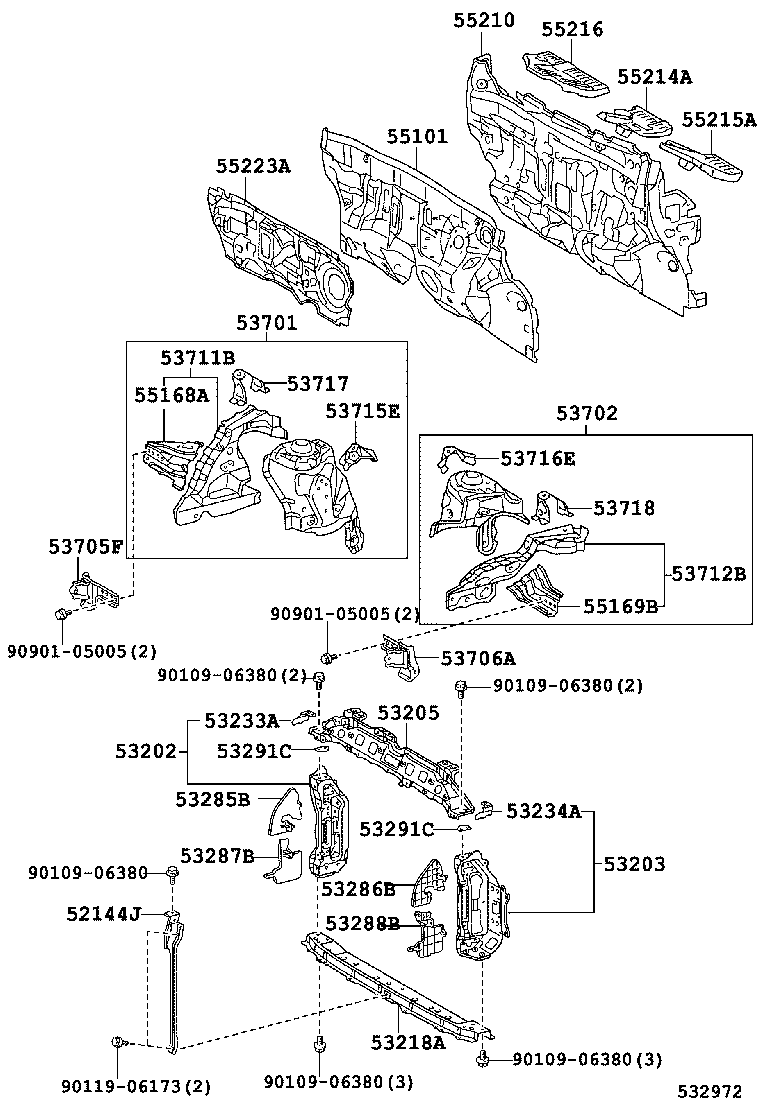 52085-52020 STAY, FRONT BUMPER, CENTER product image