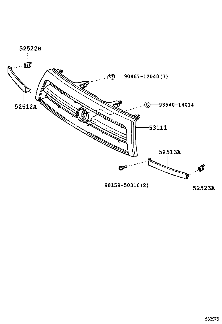 53111-35330 GRILLE, RADIATOR product image