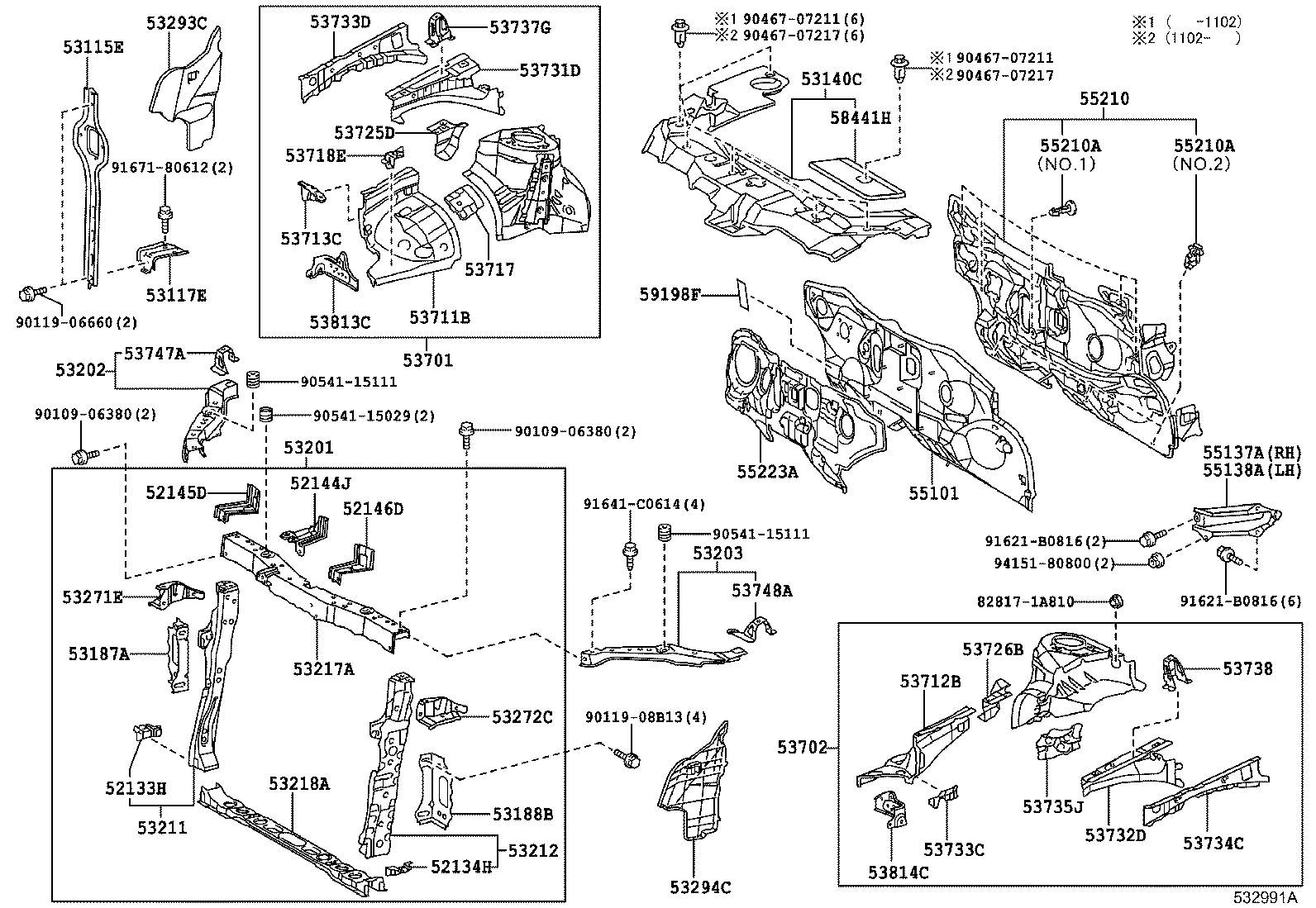53702-72010 APRON SUB-ASSY, FRONT FENDER, LH product image