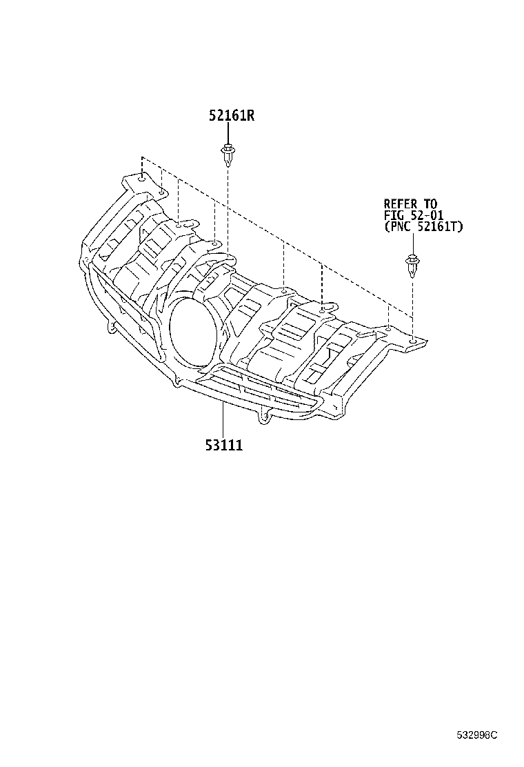Toyota 53111-47020 GRILLE, RADIATOR
