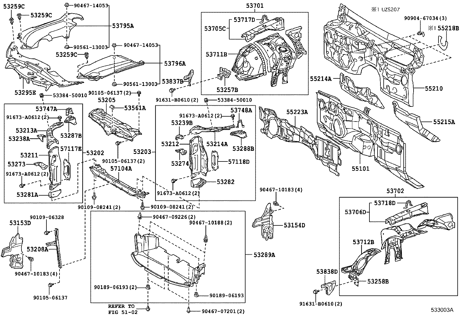 53701-30A51 APRON SUB-ASSY, FRONT FENDER, RH product image