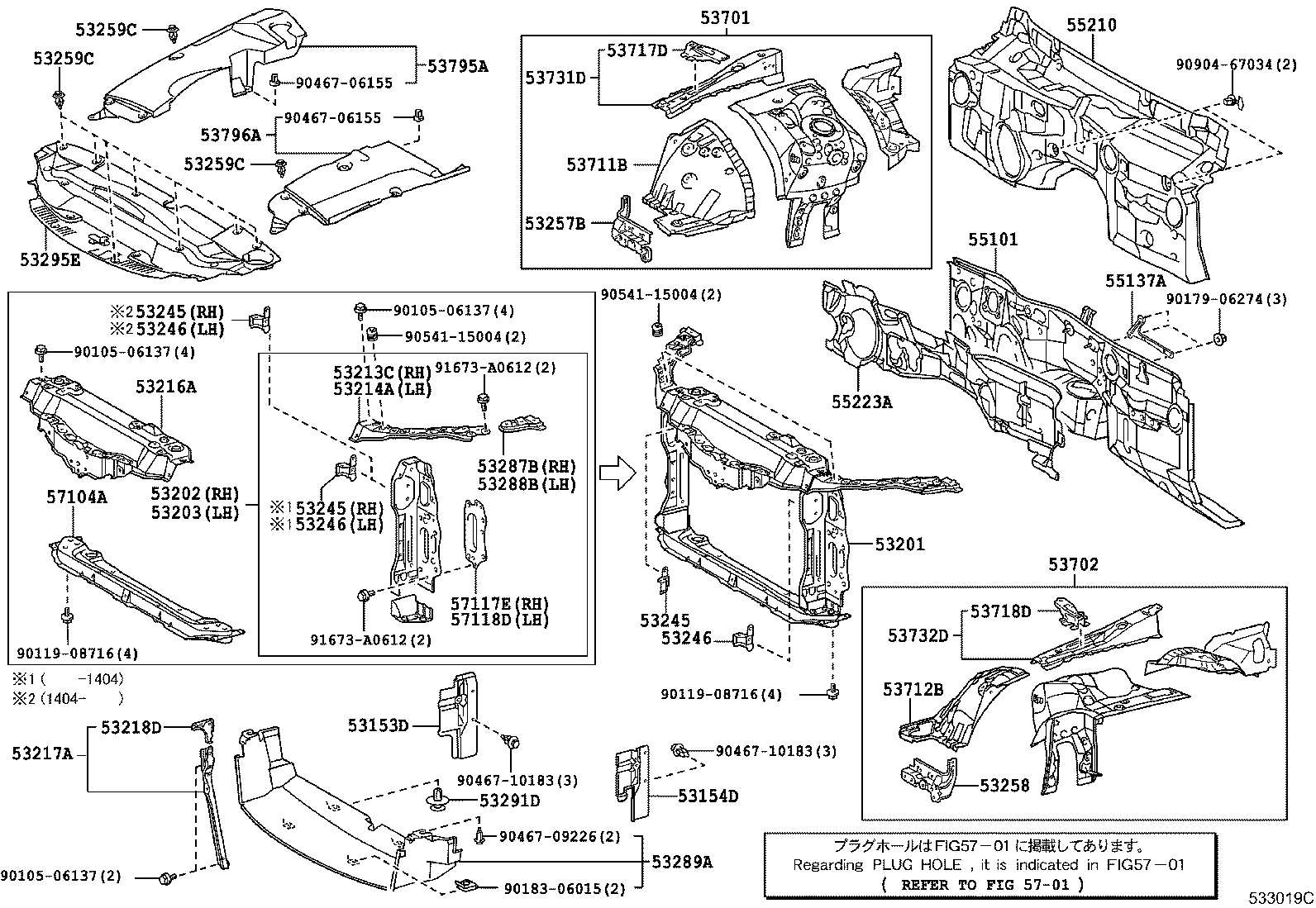 55101-53231 PANEL SUB-ASSY, DASH product image