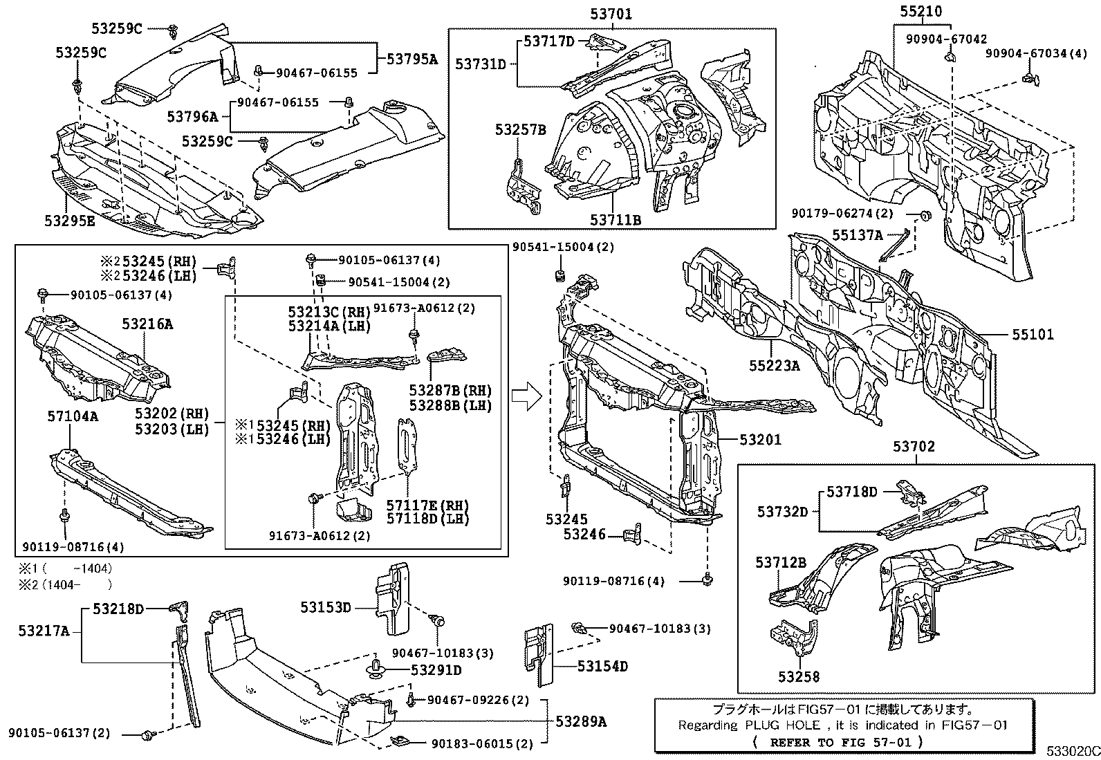 Toyota 55101-53220 PANEL SUB-ASSY, DASH