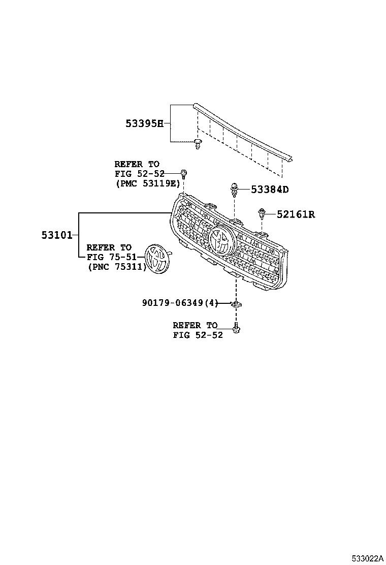 53101-42371 GRILLE SUB-ASSY, RADIATOR product image