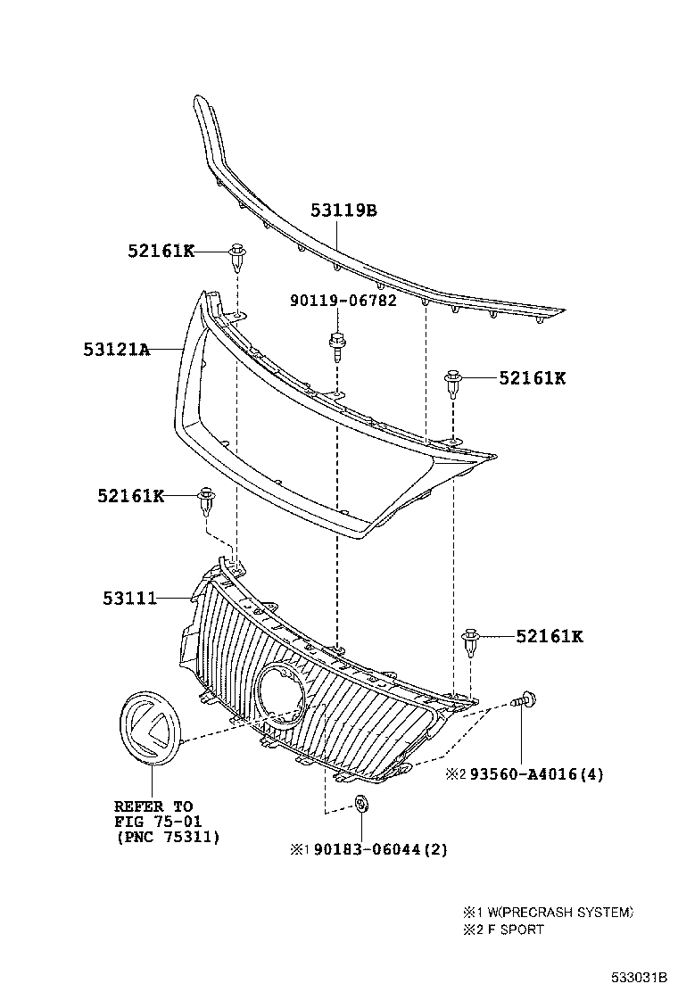 Toyota 53112-53230 GRILLE, RADIATOR