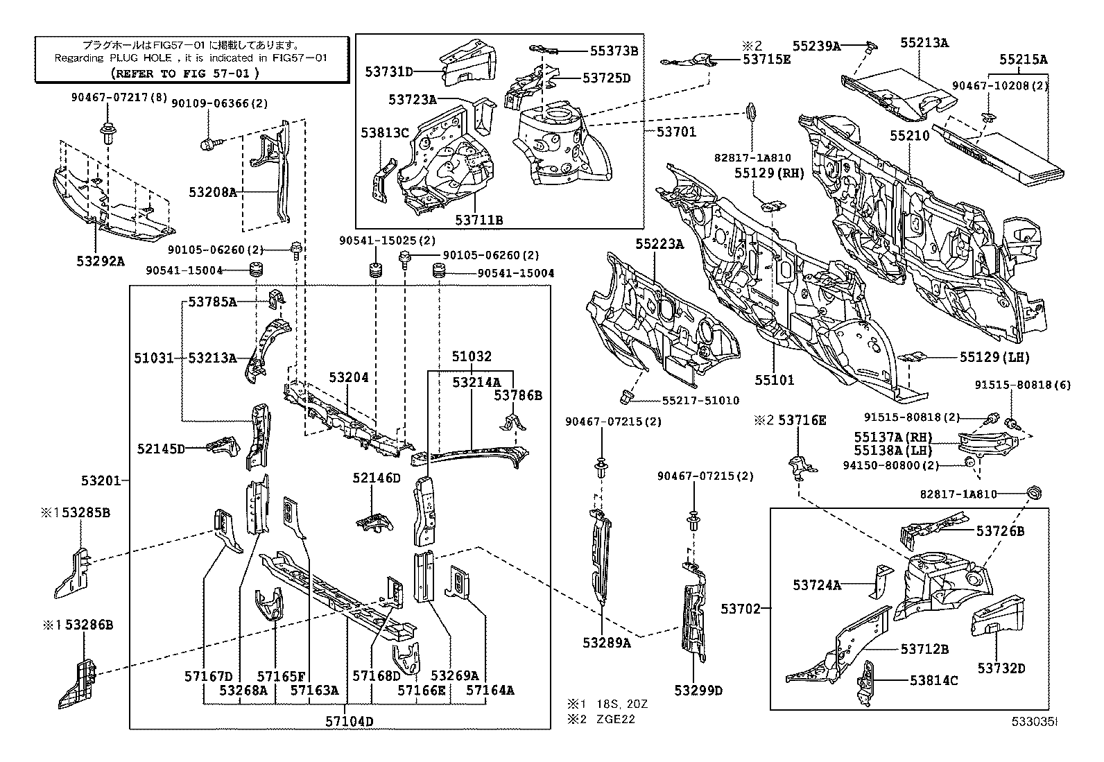 53701-68020 APRON SUB-ASSY, FRONT FENDER, RH product image