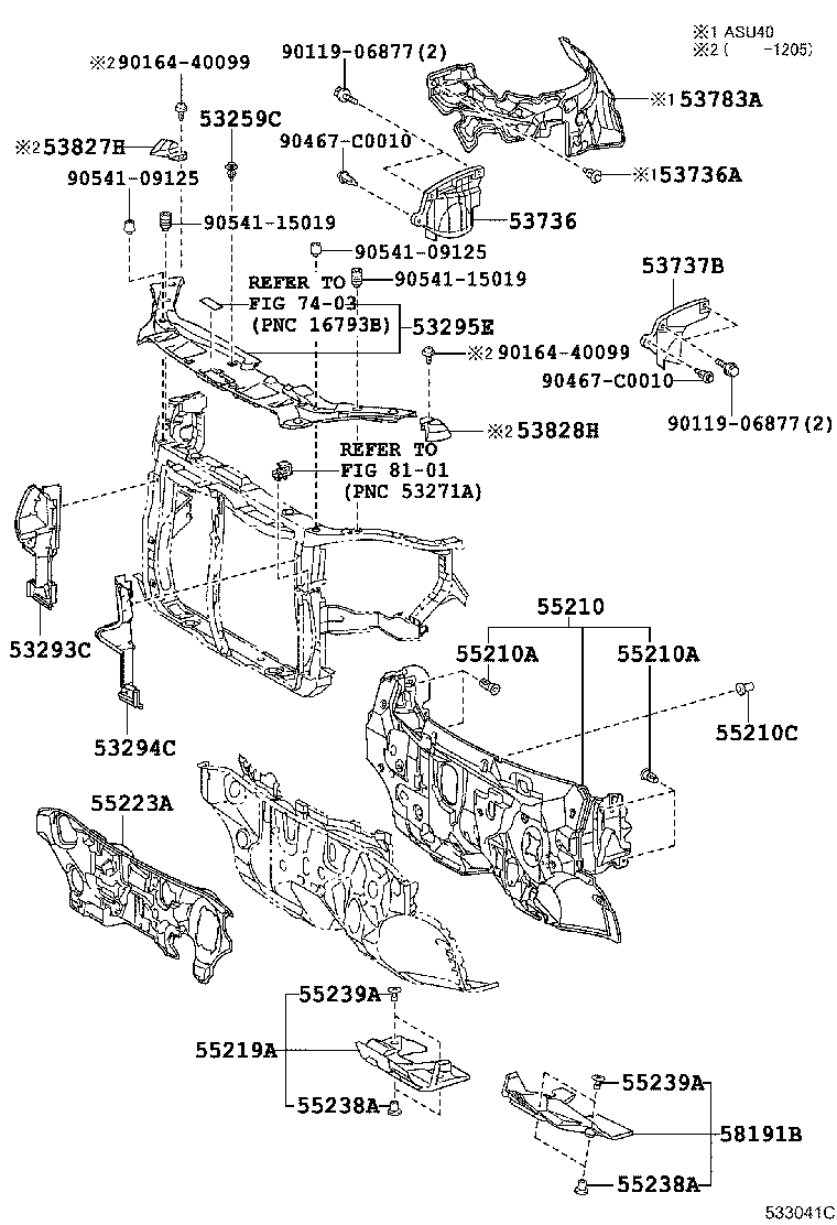53702-0E032 APRON SUB-ASSY, FRONT FENDER, LH product image