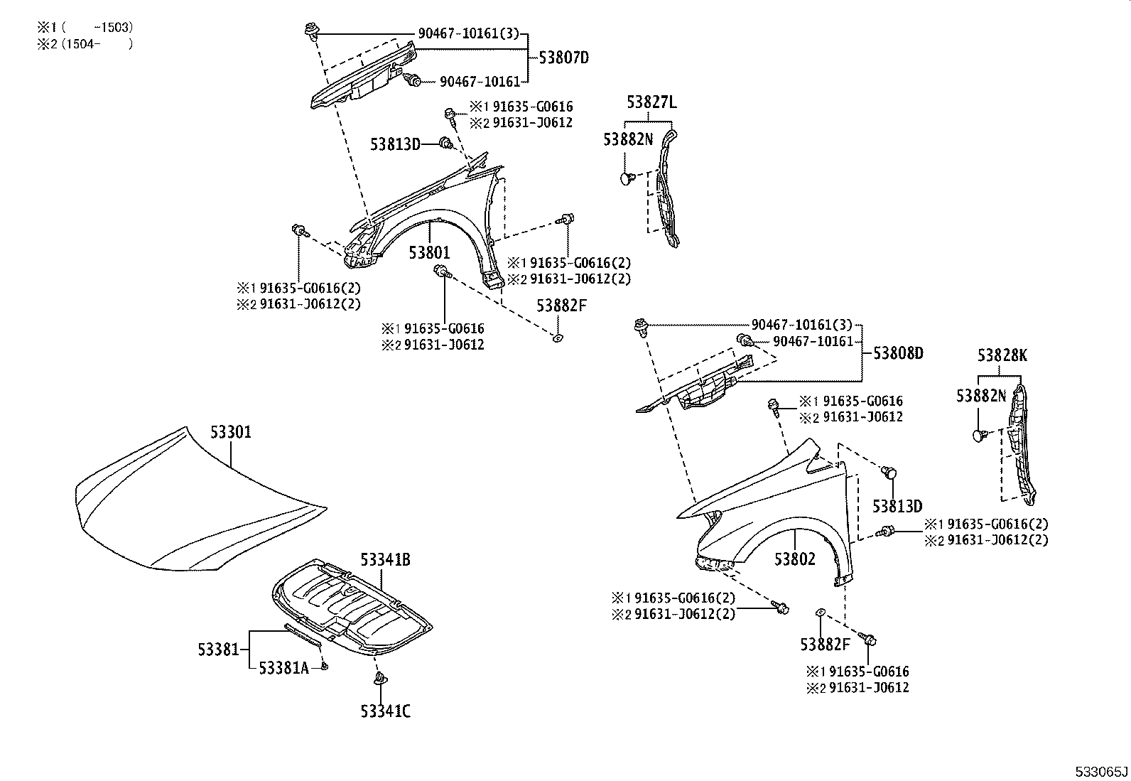 53802-75040 FENDER SUB-ASSY, FRONT LH product image