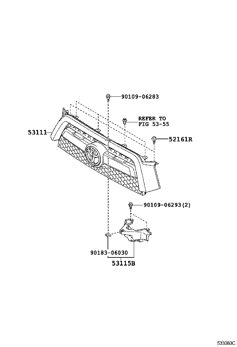 Toyota 53111-35770-B3 GRILLE, RADIATOR