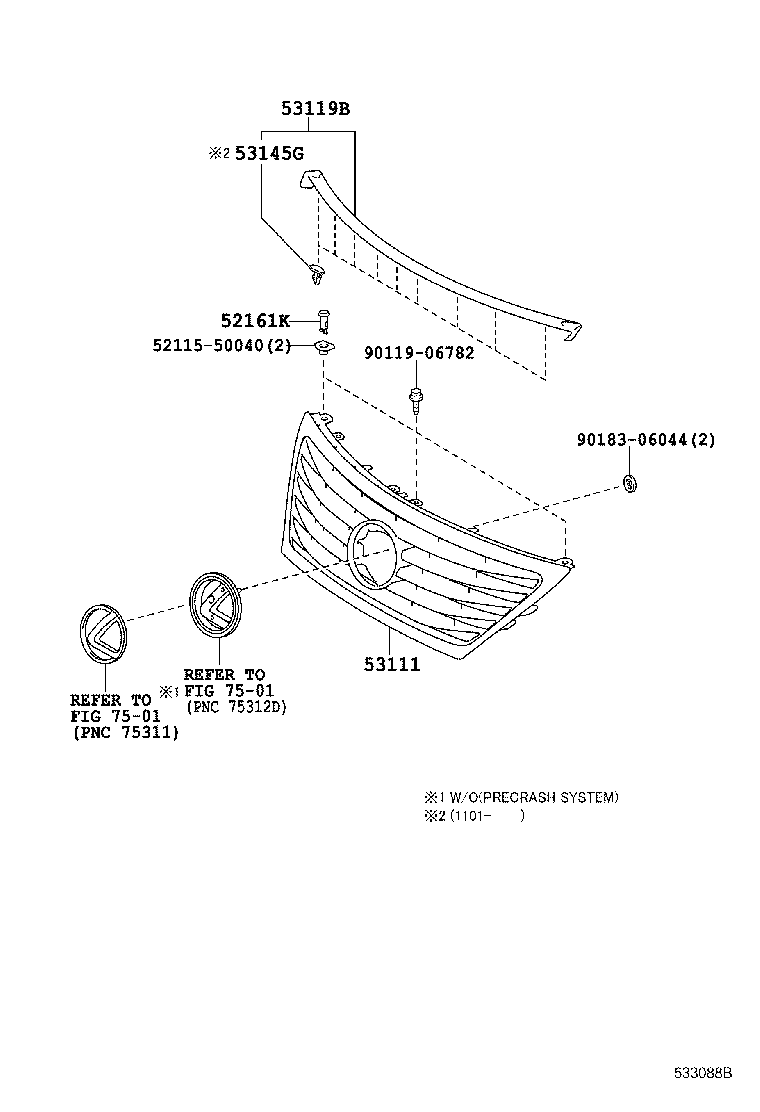 53111-50060 GRILLE, RADIATOR product image