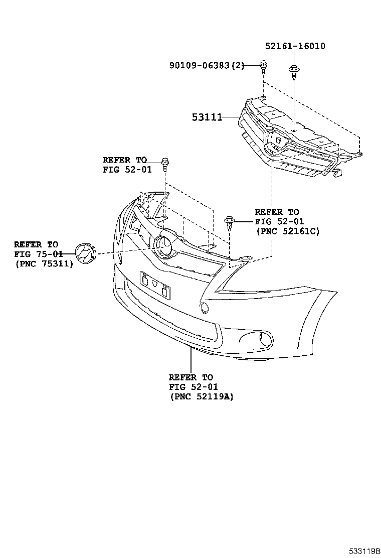 53100-12370-A1 GRILLE, RADIATOR product image