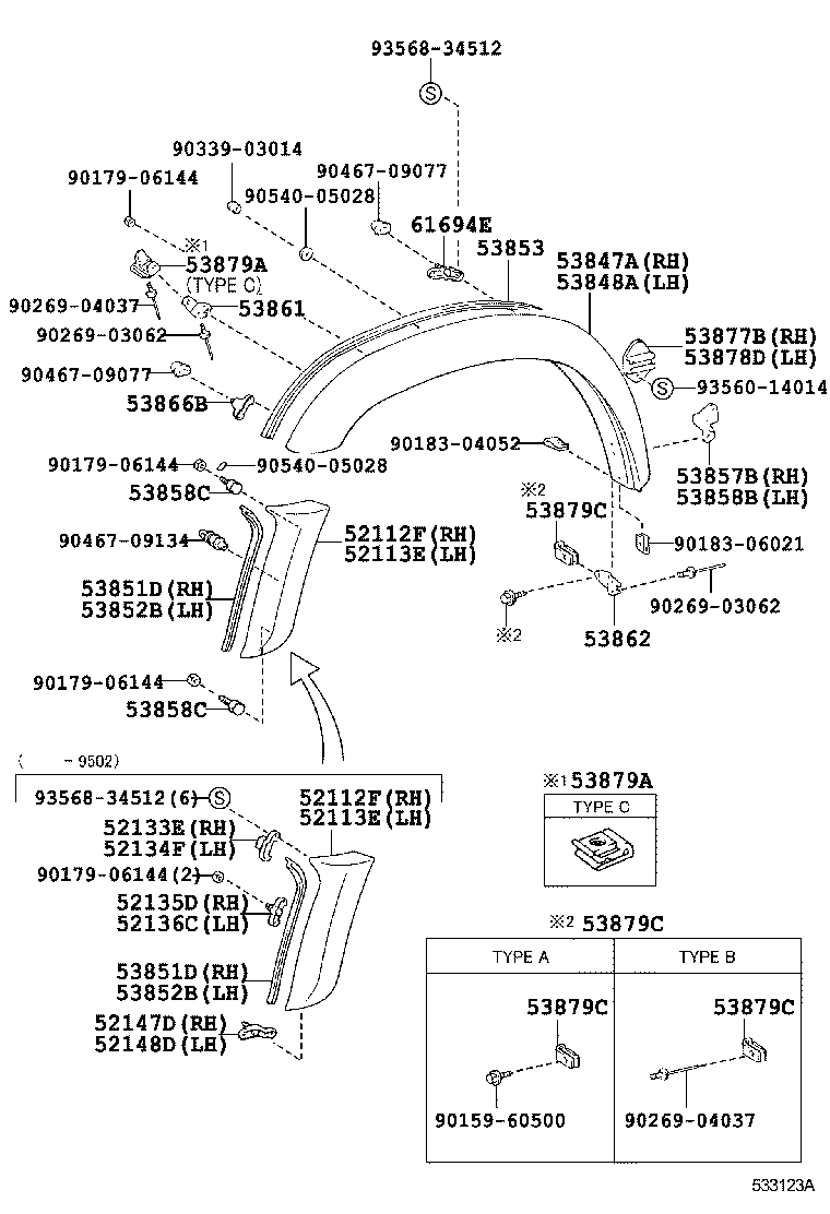 53811-89206 FENDER SUB-ASSY, FRONT RH product image