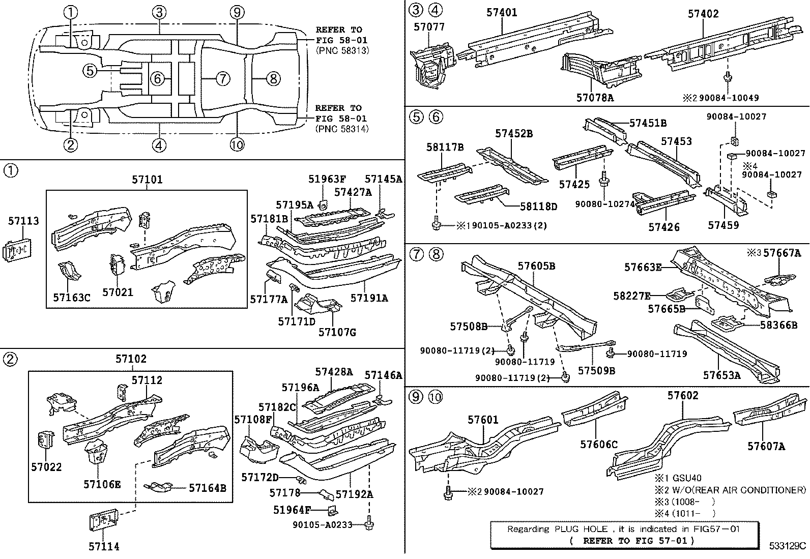 Toyota 57145-0E030 REINFORCEMENT, FRONT SIDE MEMBER, REAR RH