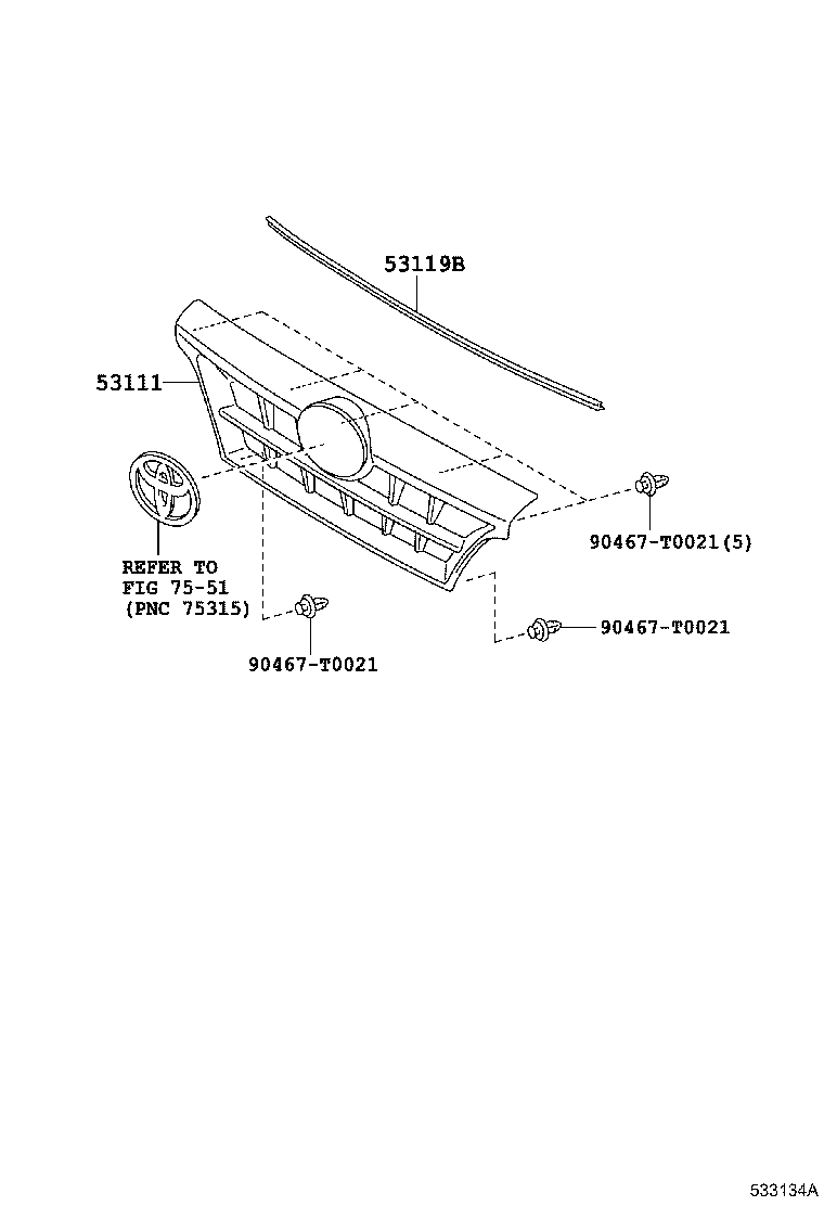 53111-37700 GRILLE, RADIATOR product image