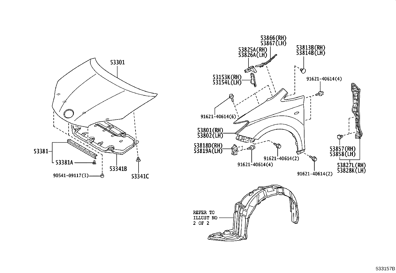 53827-0M010 PROTECTOR, FRONT FENDER SIDE PANEL, RH product image